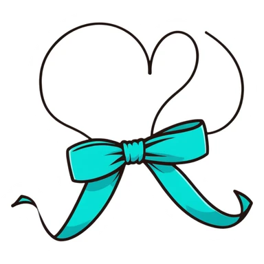 a ribbon, cartoonish sticker style sticker