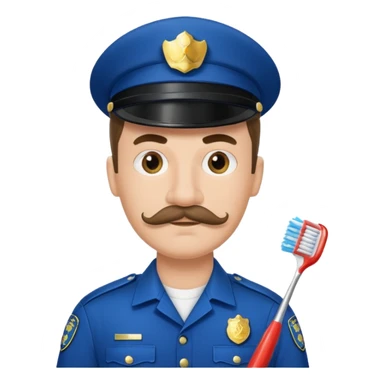 policeman with toothbrush moustache sticker