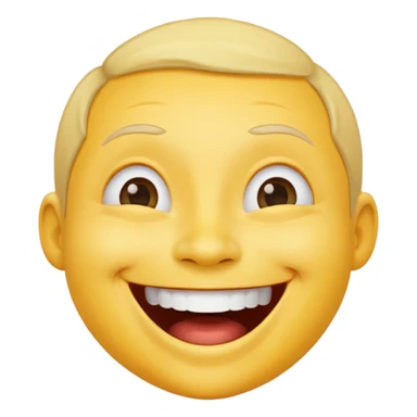 Emoji, yellow round laughing tilted head face,  sticker
