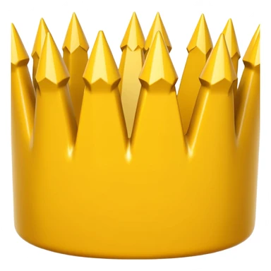 Compact iOS‑style 3D emoji: plain jagged burst (10 spikes), bright yellow, smooth shading, thin darker edge; no characters or pictograms sticker