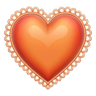 peach heart with a lace border sticker