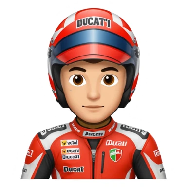 Un emoji de moto gp dé Ducati Marc Márquez  sticker