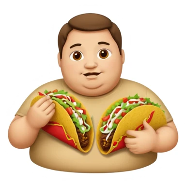 fat person eating tacos sticker