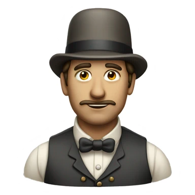 Victorian era worker man sticker