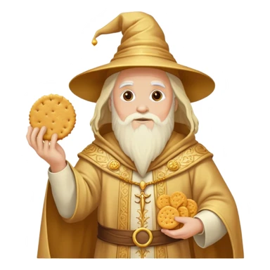 Wizard with ritz cracker robes sticker