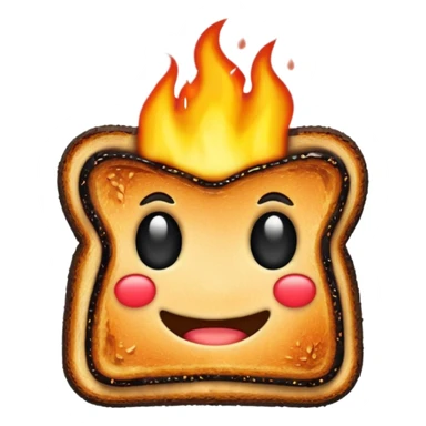 flaming burnt toast sticker