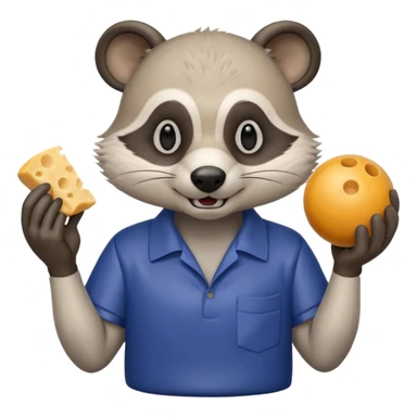 A realistic mad badger bowling while eating cheese sticks sticker