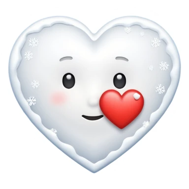 A snowing heart with snow falling around him  sticker
