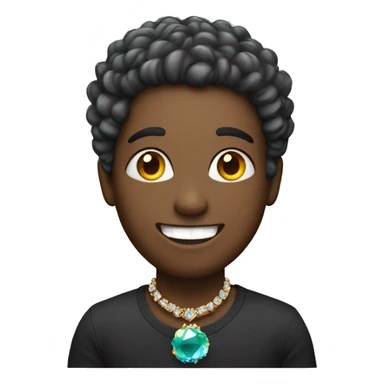 happy person with jewel hair sticker