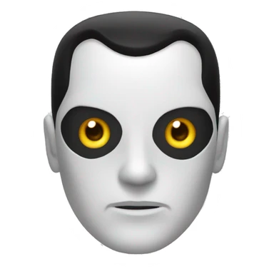 Data the white android with yellow eyes and black hair from Star Trek sticker