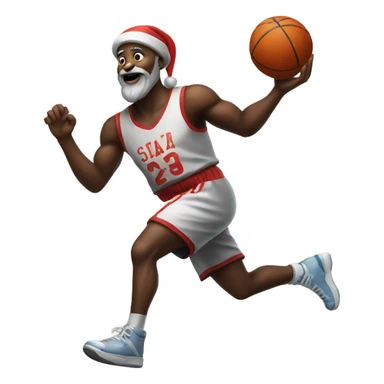 Black Santa playing basketball sticker