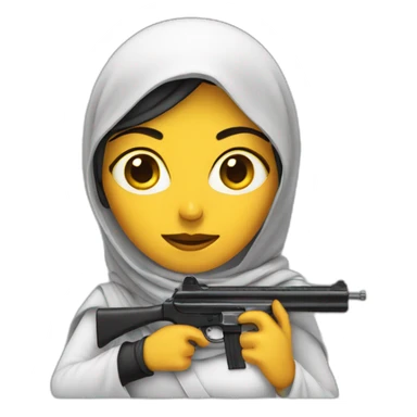 Arabic women with a gun sticker