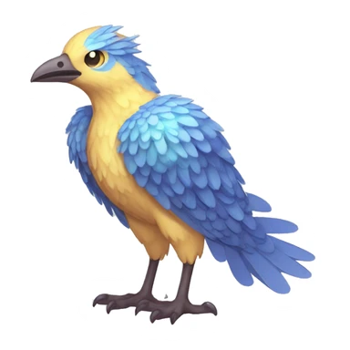 Wet Cool Cute Fantasy legendary blue bird water-type-Hydro-Phoenix-avian Fakemon full body sticker