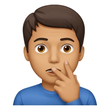 man showing shh to be quiet covering his mouth with finger sticker