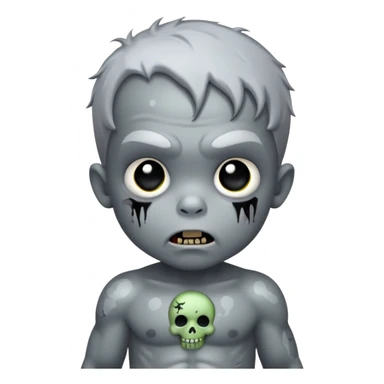 Super idol as creepy zombie toddler with a gray spot shining on his head with the background being dark gray and “super idol” is almost pitch black and outside of that circle is literally just a pitch black background sticker