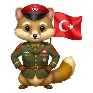  PineMarten in military uniform Türkiye  sticker