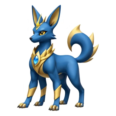 Lucario-Anubis-Umbreon-Jolteon-Fakémon-hybrid-creature (full body)  sticker