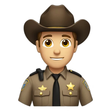 Sheriff deputy male with Brown hair  sticker