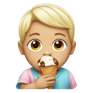 crying baby with a ice cream sticker