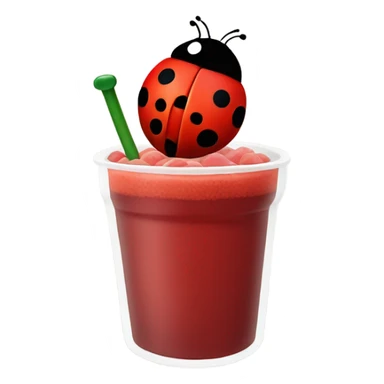 Red boba with a ladybug on top sticker