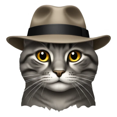 Un chat avec un chapeau noir sticker