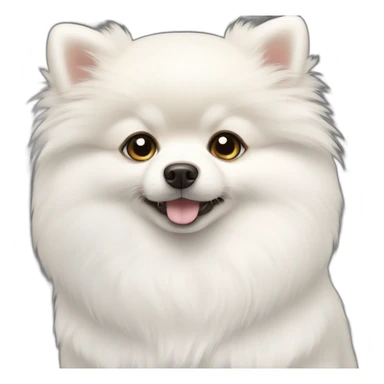 White pomeranian puppy sticker