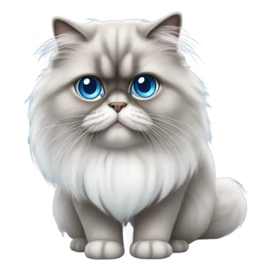 White and gray Persian cat with blue eyes sticker