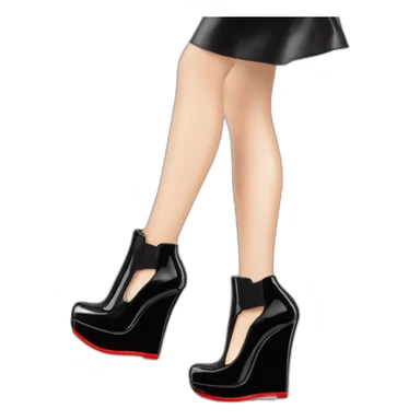 WEDGE heel LOUBOUTIN black PATENT sticker