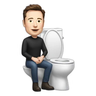 Elon musk hold toilet sticker