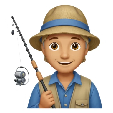 happy fisherman sticker