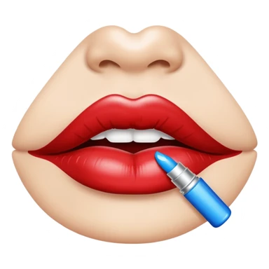 Blue kiss mark lip stain sticker