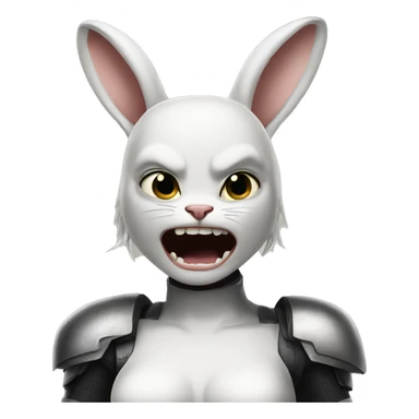 Alita worrior princess as a bunny being angry sticker