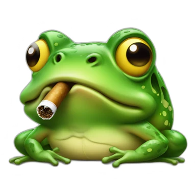 old frog smoking sticker