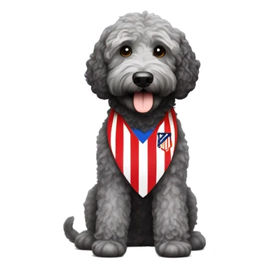 atletico de Madrid black labradoodle fan sticker