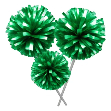 Two green silver cheerleading Pom Poms  sticker