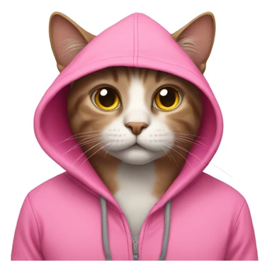 Cat with a pink hoodie  sticker