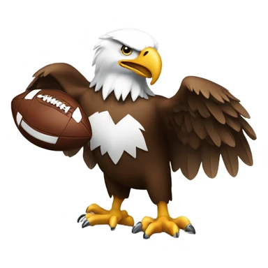Eagle clutching a football with a W on it sticker