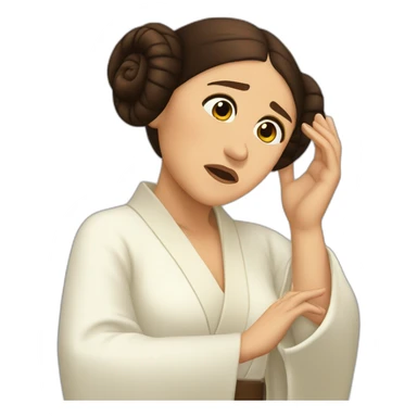 princess leia doing a facepalm sticker