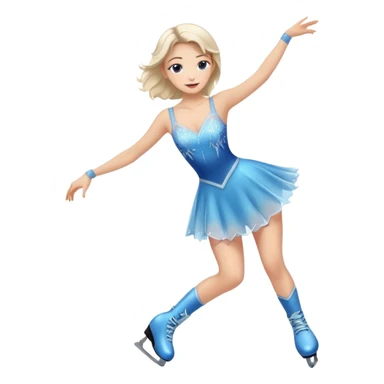 buz pıstının ustunde kayan,yarısma ıcın elbıse gıymıs ve artıstık hareketler yapan kadın emojısı  sticker