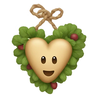 beige heart adorned with potatoes garland sticker