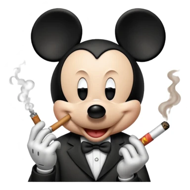 Mickey mouse smoking drugs sticker