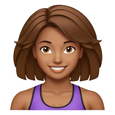 fitness girl, dark eyes, highlighted hair, brown skin sticker