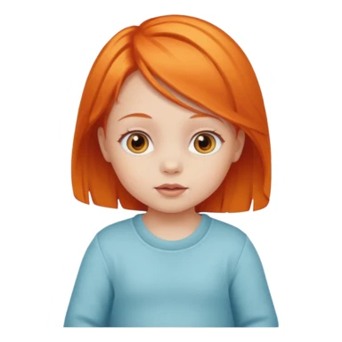 baby girl with orange hair sticker