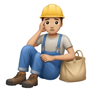 labour worker passed out sticker