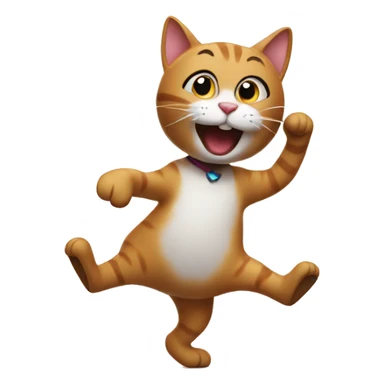 dancing cat with music notes sticker