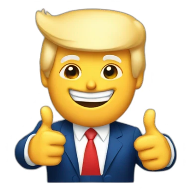 Donald Trump smiling with both thumbs up sticker