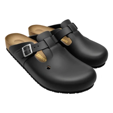black boston birkenstock clog emoji sticker