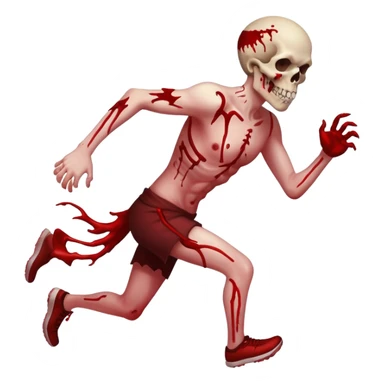 Demons covered in blood and guts. Full body running to the right. In the style of your bleeding skull art sticker