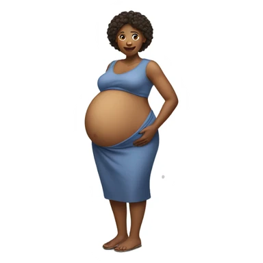 A woman with a big pregnant belly sticker