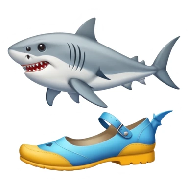 Tiburón con piernas y sapatos sticker